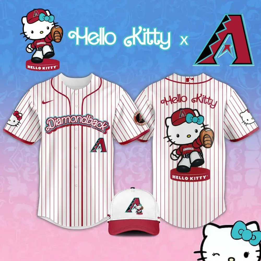 Hello Kitty X Diamondbacks Limited Edition Baseball Jersey - Cute & Sporty! Image