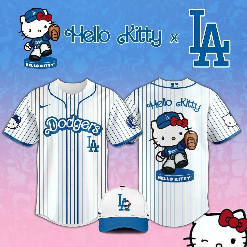 Hello Kitty X La Dodgers Baseball Jersey – Limited Edition Cute Sportswear Image