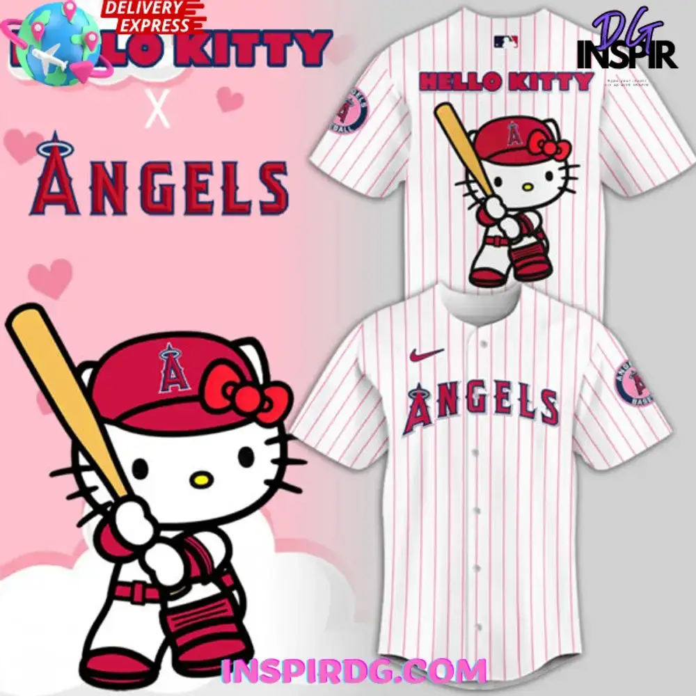 Hello Kitty X Los Angeles Angels 2024 Red Baseball Jersey Image