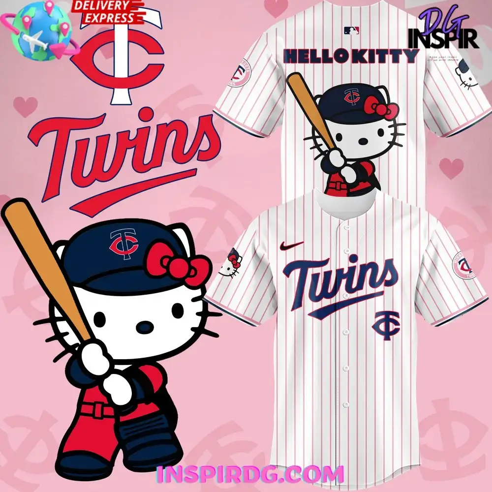 Hello Kitty X Minnesota Twins 2024 Stripe Baseball Jersey Image