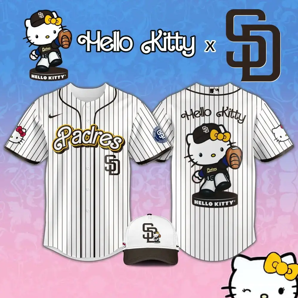 Hello Kitty X Padres Baseball Jersey – Limited Edition Fan Gear Image