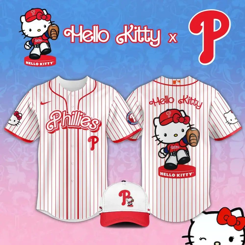 Hello Kitty X Phillies Jersey - Cute Baseball Fan Gear! Image