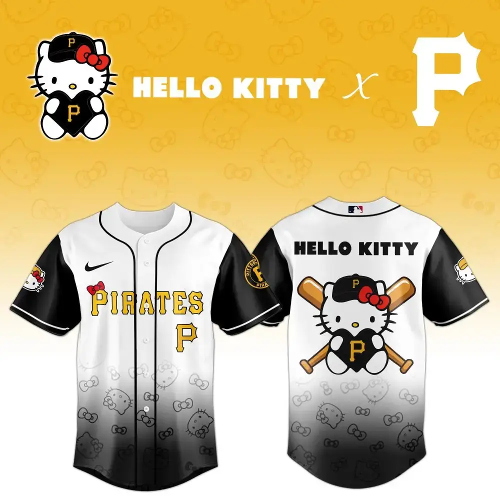 Hello Kitty X Pirates Baseball Jersey – Cute & Sporty Fan Gear! Image