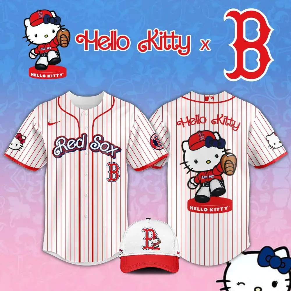 Hello Kitty X Red Sox Jersey - Cute Mlb Fan Gear For Kids & Adults Image