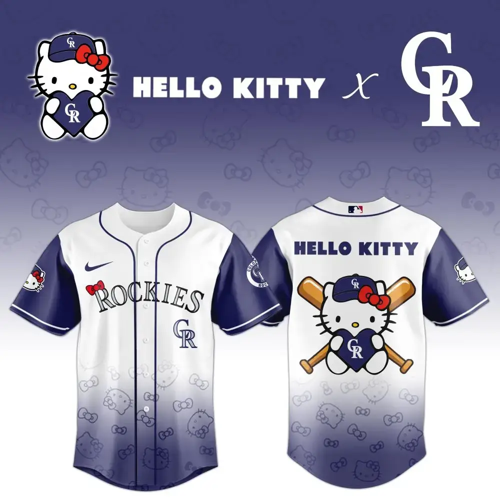 Hello Kitty X Rockies Baseball Jersey – Cute & Stylish Fan Gear Image