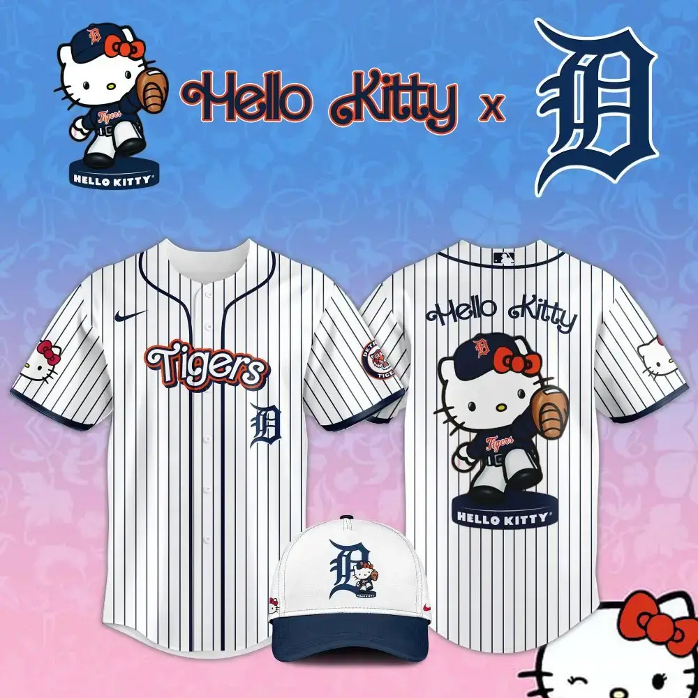 Hello Kitty X Tigers Baseball Jersey – Limited Edition Fan Gear Image
