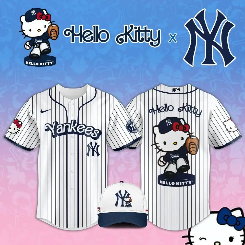 Hello Kitty X Yankees Baseball Jersey - Limited Edition Fan Gear Image