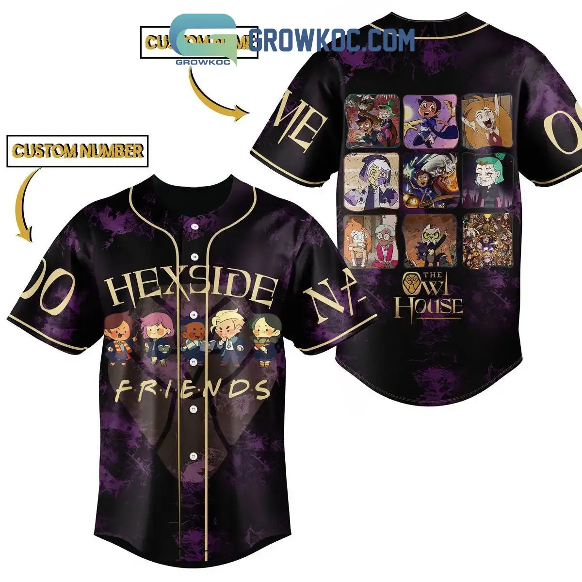 Hexside Friends The Owl House Personalized Baseball Jersey Image