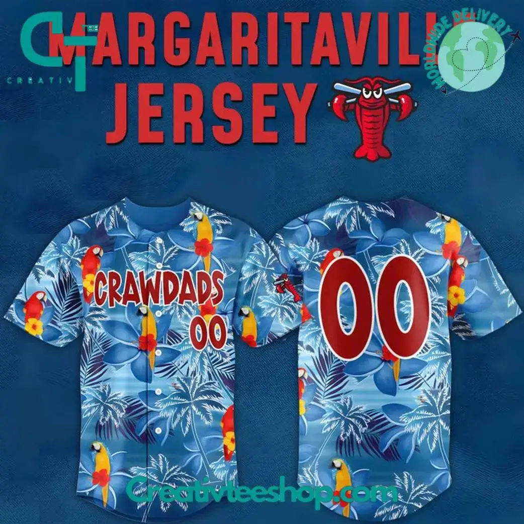Hickory Crawdads Margaritaville Night Personalized Baseball Jersey Image