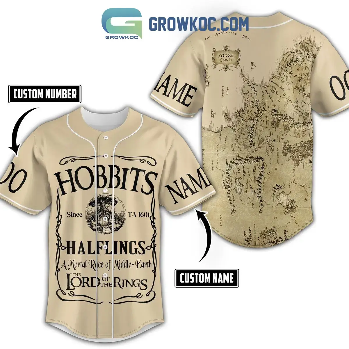 Hobbits The Lord Of The Rings A Mortal Race Of Middle Earth Personalized Baseball Jersey Image
