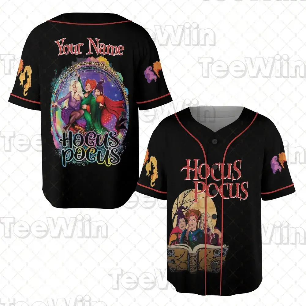 Hocus Pocus Custom Baseball Jersey – Personalized Witchy Halloween Apparel Image