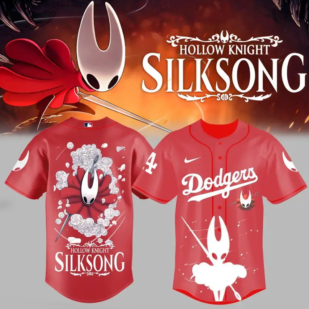 Hollow Knight Silksong Baseball Jersey - Stylish Red Gamer Apparel For Fans Image