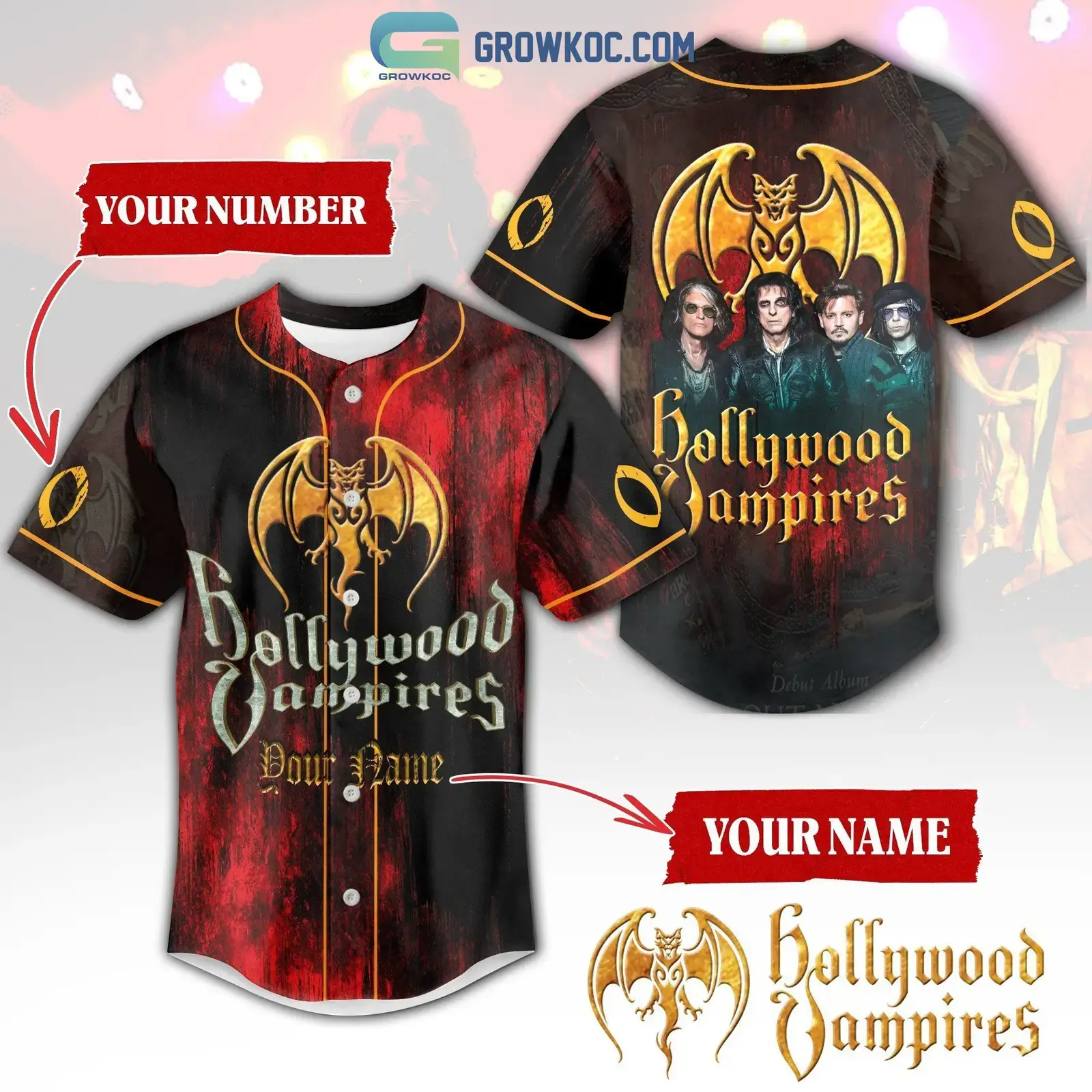 Hollywood Vampires Personalized Baseball Jersey Image