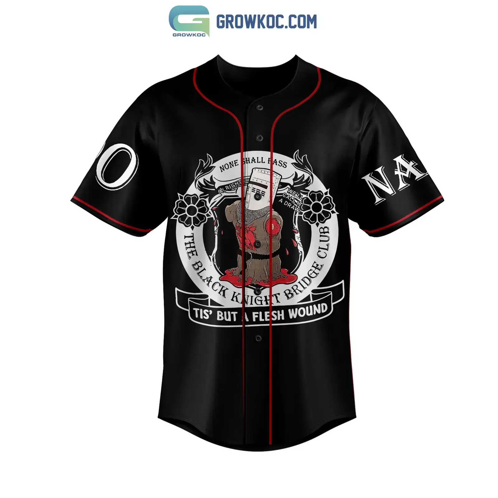 Holy Grail The Black Knight Bridge Club Personalized Baseball Jersey Image