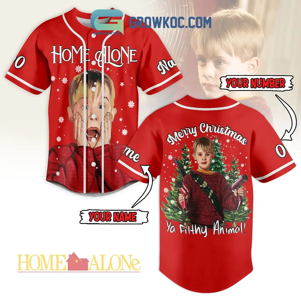 Home Alone Merry Christmas Ya Filthy Animal Personalized Baseball Jersey Image