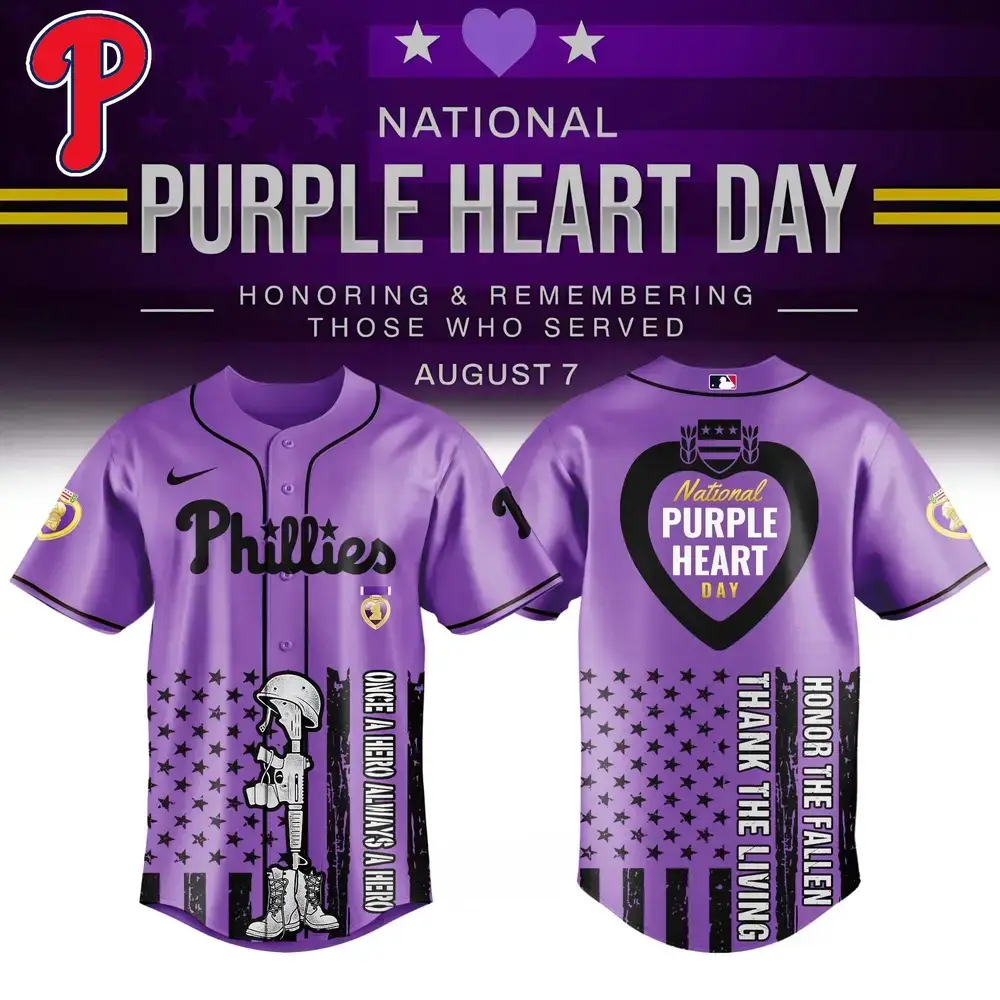 Honor Heroes: Limited Edition Purple Phillies Jersey For National Purple Heart Day Image