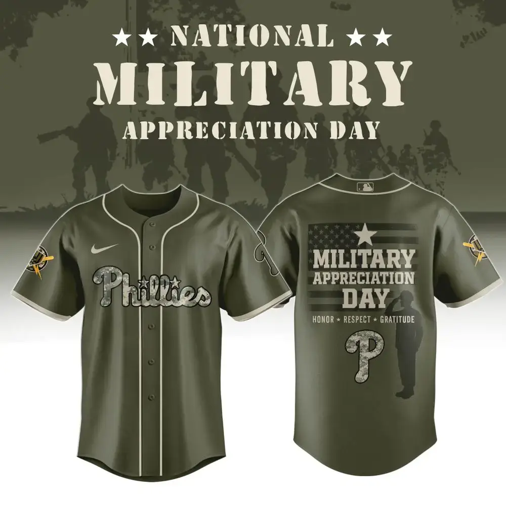 Honor Military Appreciation Day With Phillies Camo Jersey - Show Respect & Gratitude In Style Image