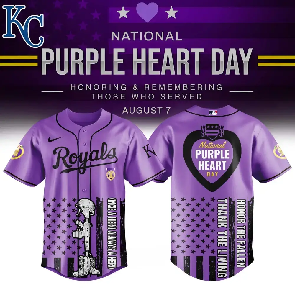 Honor The Brave With Purple Heart Day Royals Jersey – Limited Edition Tribute Apparel Image