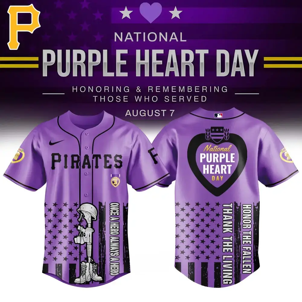 Honor Veterans: Purple Heart Day Baseball Jersey - Limited Edition Tribute Apparel Image