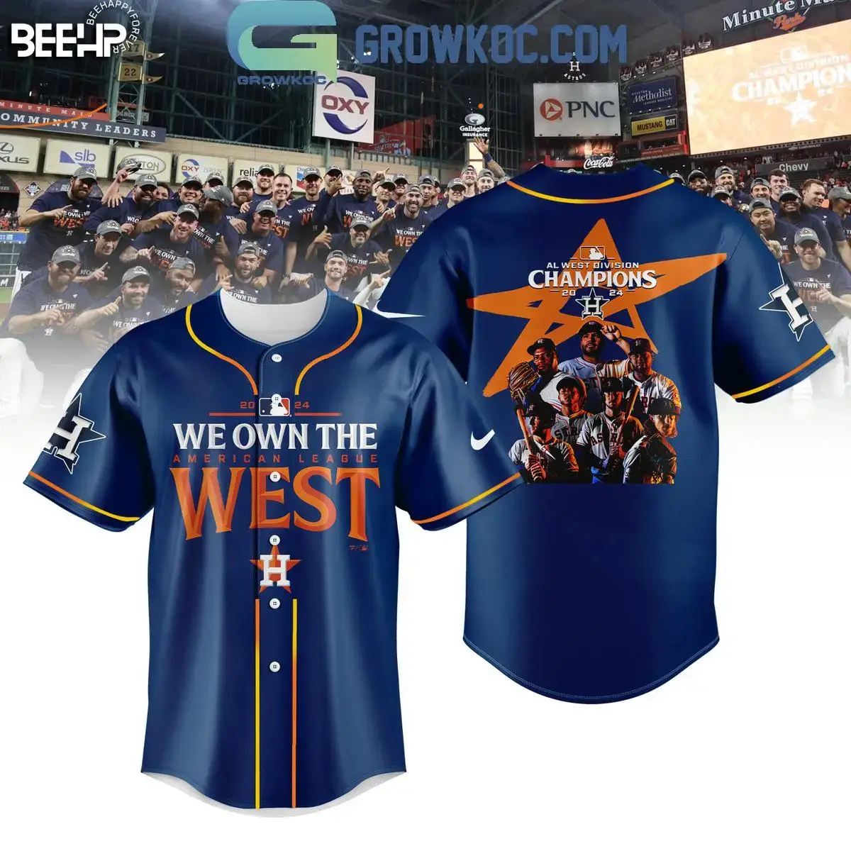Houston Astros 2024 AL West Division Champions We Own The West Baseball Jersey Image