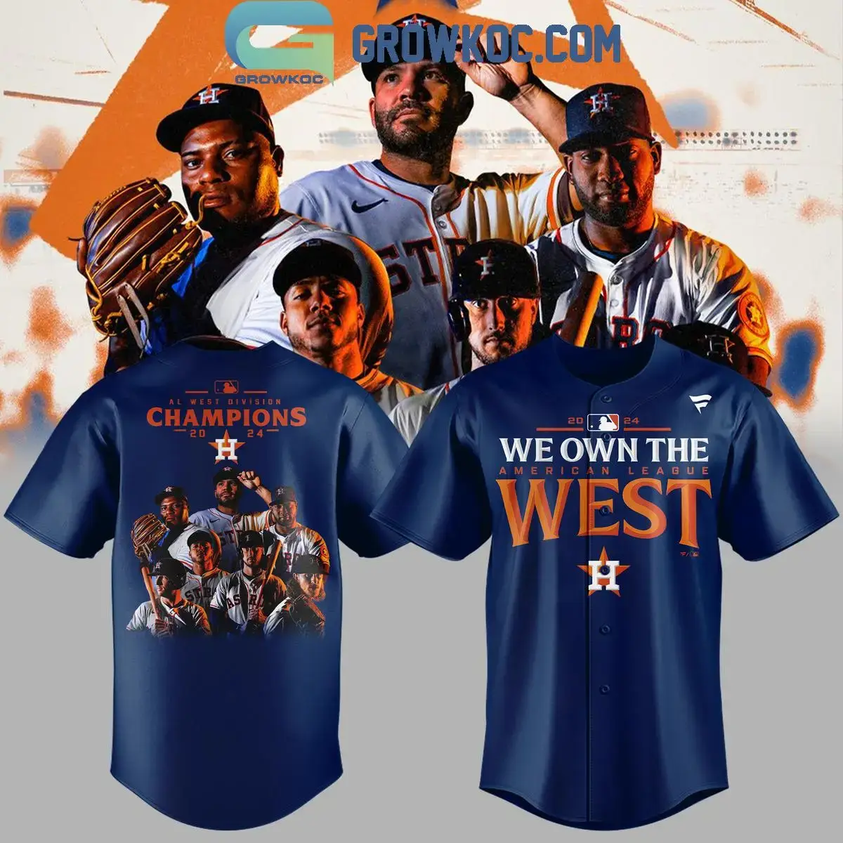 Houston Astros 2024 We Own The AL West Division Champions Team Baseball Jersey Image