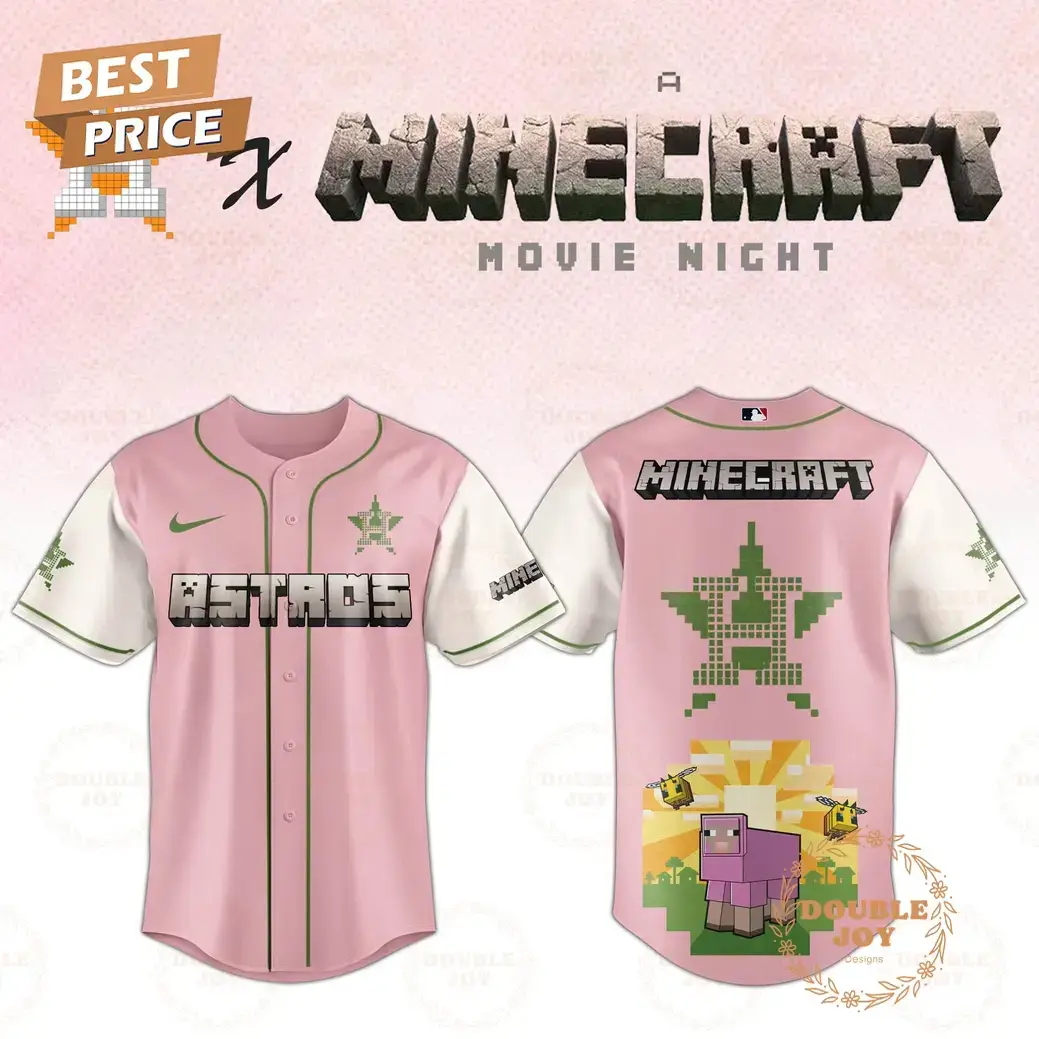 Houston Astros 2025 A Minecraft Movie Night Special Edition Baseball Jersey Image