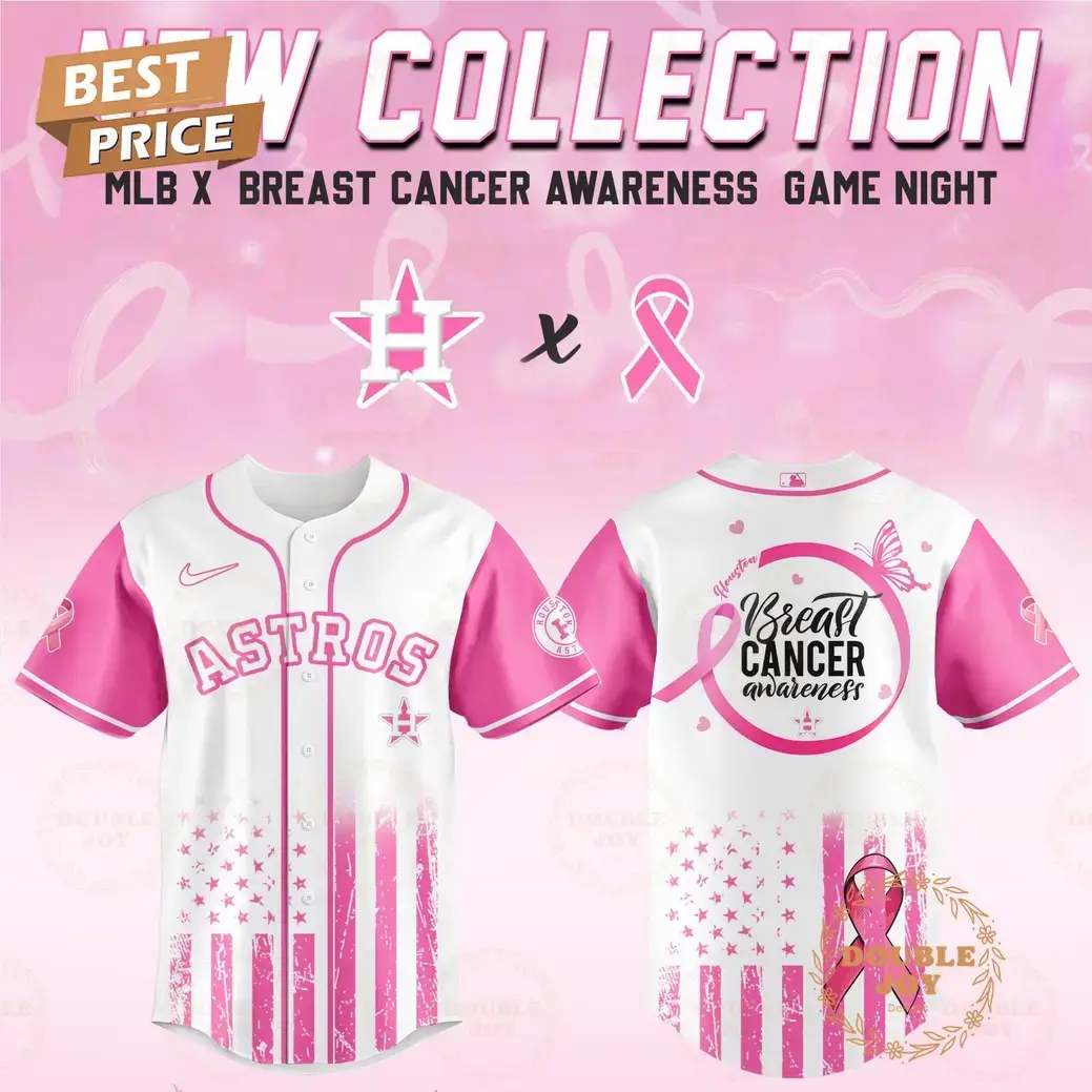 Houston Astros 2025 Breast Cancer Awareness Game Night Special Edition Baseball Jersey Image