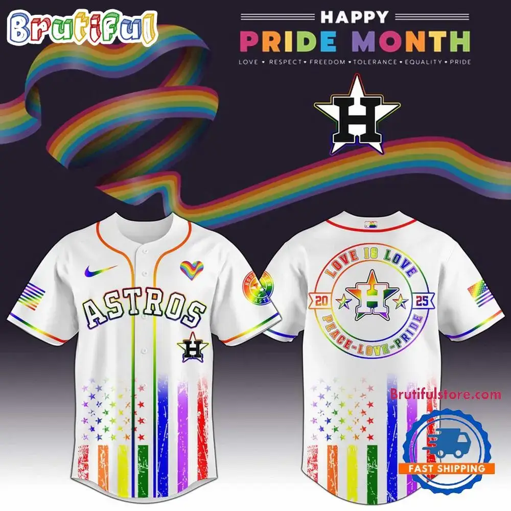 Houston Astros 2025 Happy Pride Month Limited Edition Baseball Jersey Image