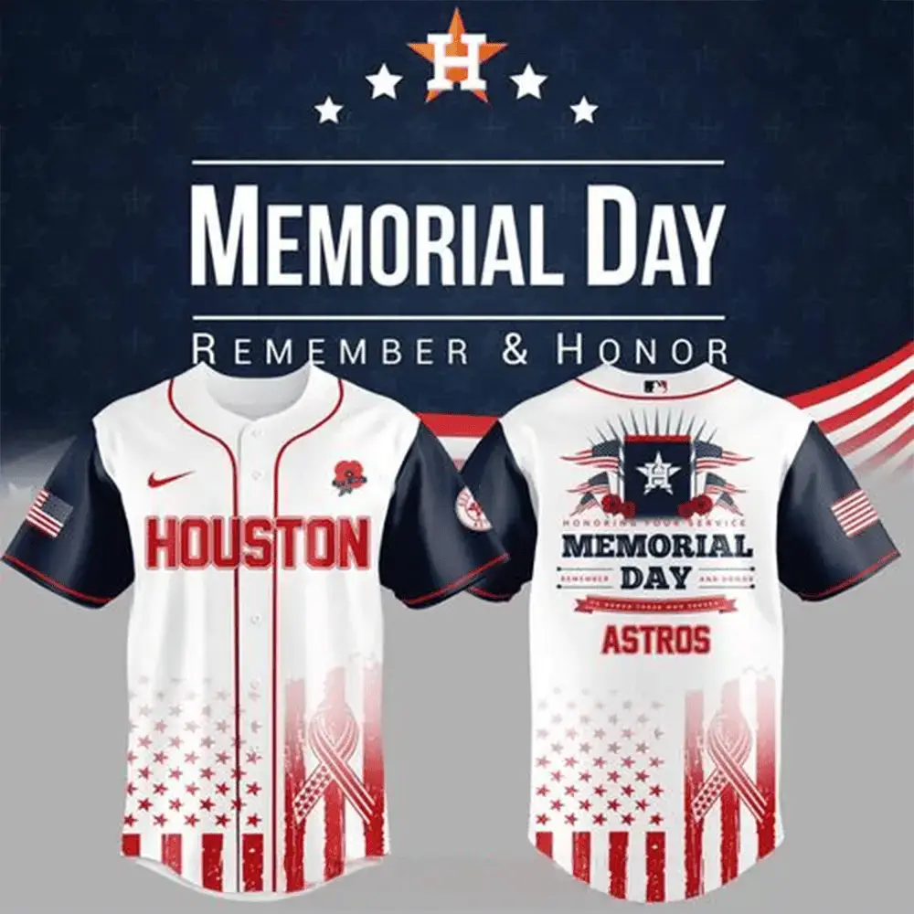 Houston Astros 2025 Memorial Day Special Baseball Jersey Houston Astros Merch Dad Gifts Image