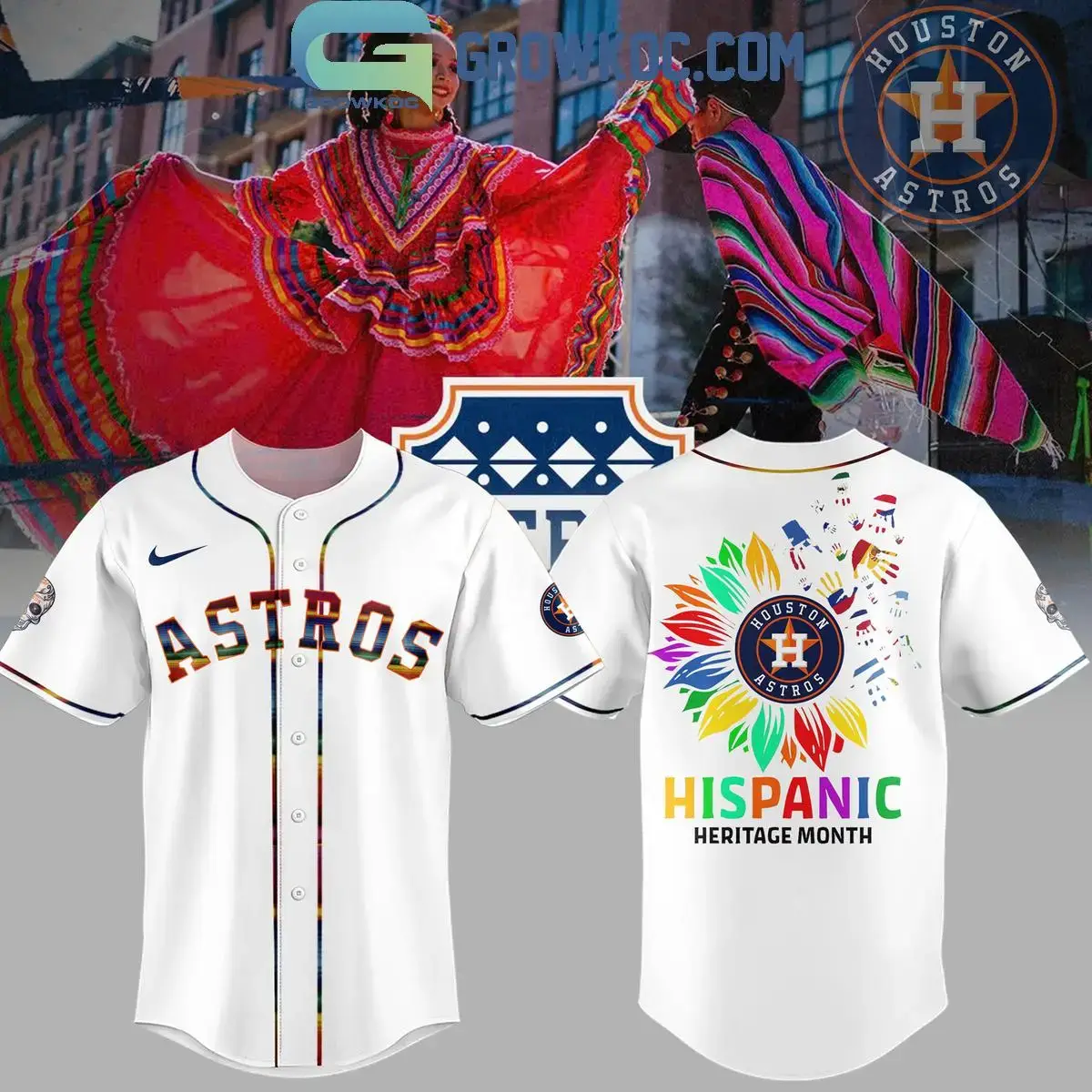 Houston Astros Hispanic Heritage Month 2024 Baseball Jersey Image