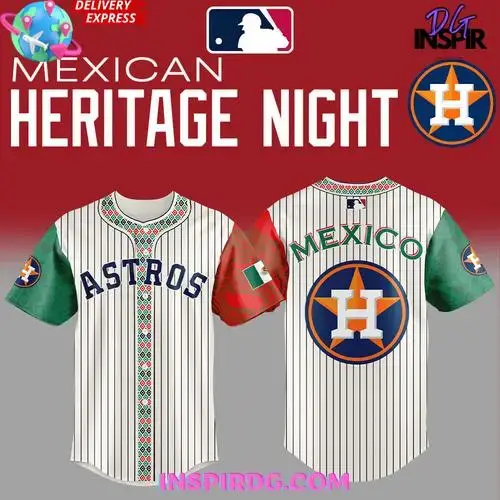 Houston Astros Mexican Heritage Night 2025 Striped Baseball Jersey Image