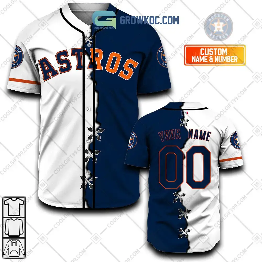 Houston Astros MLB Personalized Mix Baseball Jersey Image