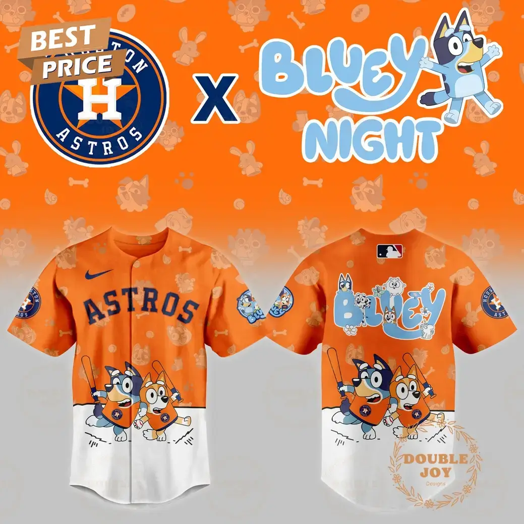 Houston Astros MLB x Bluey Night 2025 Limited Edition Baseball Jersey Image