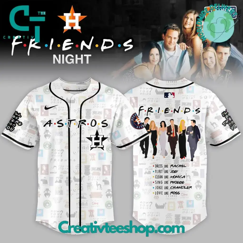 Houston Astros Mlb X Friends Movie Night Game Special Baseball Jersey Image