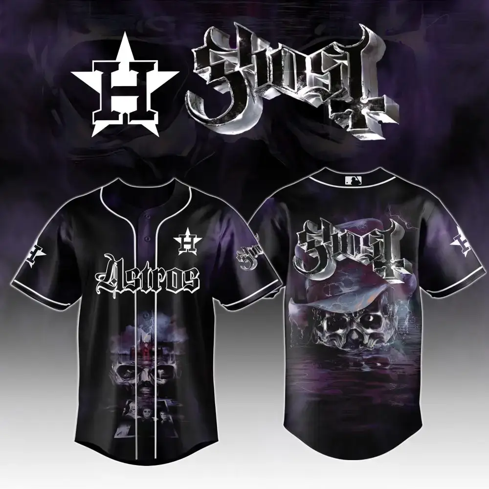 Houston Astros Mlb X Ghost Night Show Custom Baseball Jersey Image