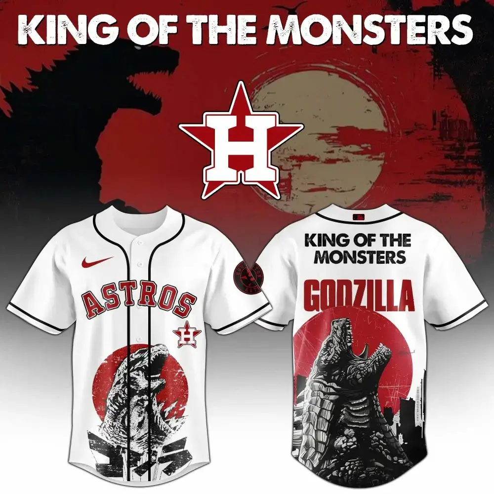 Houston Astros Mlb X Godzilla King Of The Monsters Custom Baseball Jersey Image