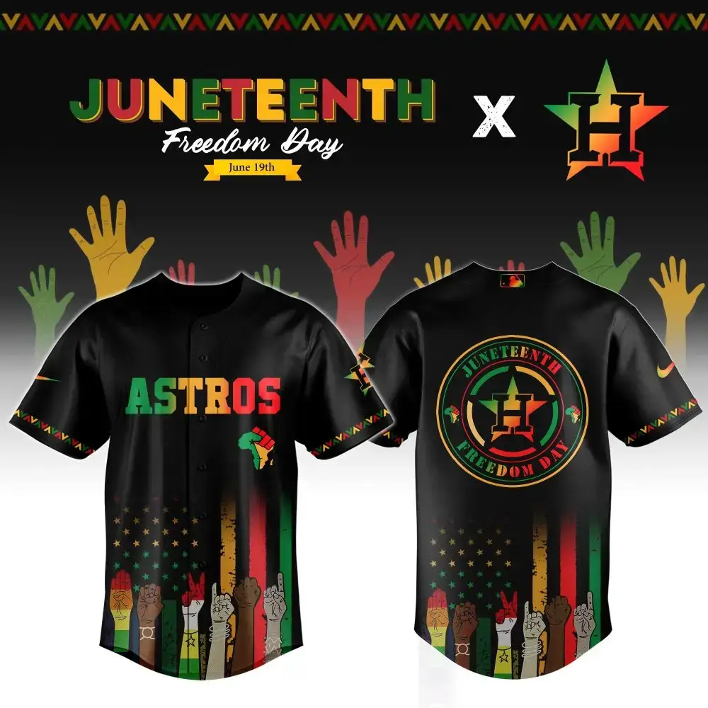Houston Astros Mlb X Juneteenth Custom Baseball Jersey Image