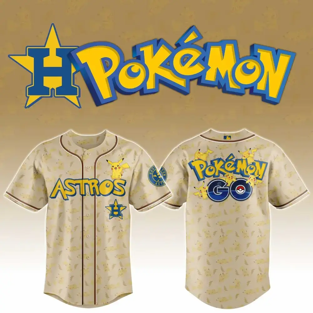 Houston Astros Mlb X Pokemon Go Custom Baseball Jersey Image