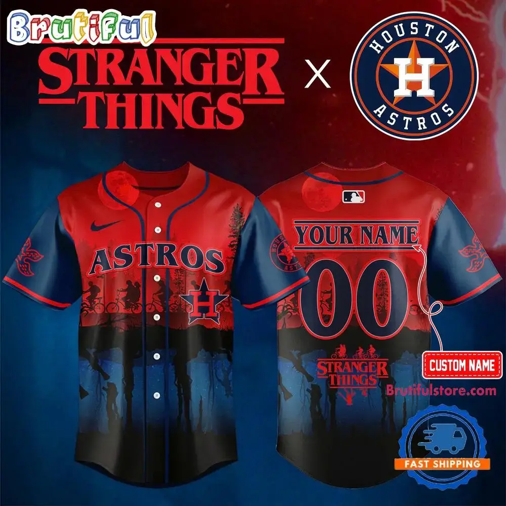 Houston Astros MLB x Stranger Things Game 2025 Baseball Jersey Image