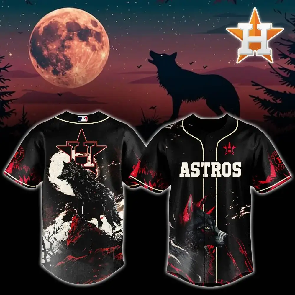 Houston Astros Mlb X Wolf Custom Baseball Jersey Image
