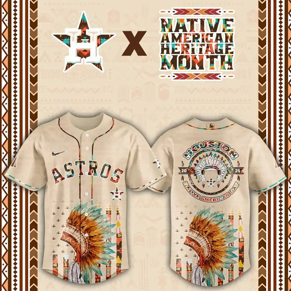Houston Astros Native American Heritage Month Custom Baseball Jersey Image