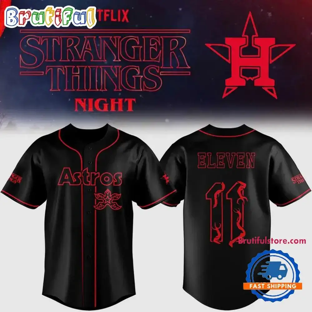 Houston Astros Stranger Things Night Limited Edition Baseball Jersey Image