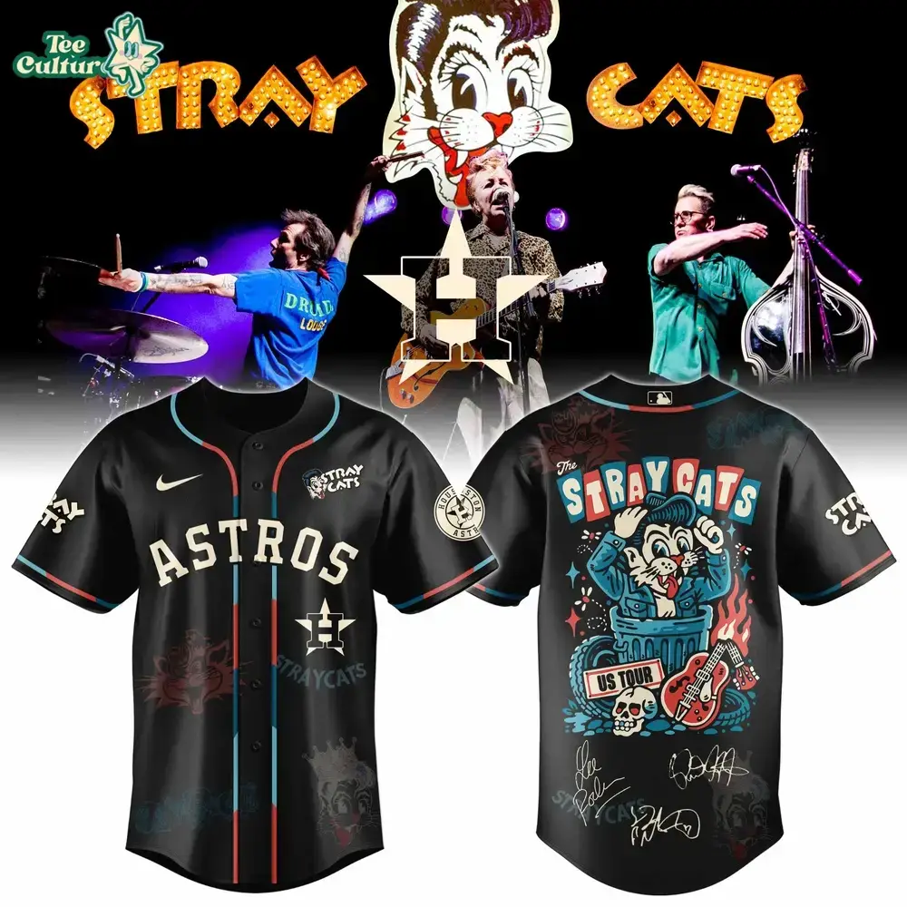 Houston Astros Stray Cats 2026 US Tour Inspired Baseball Jersey Image