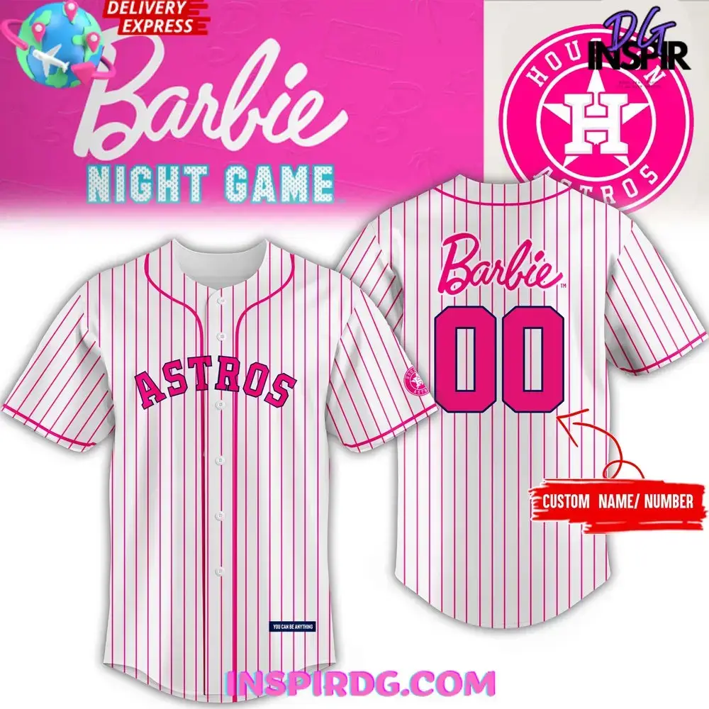 Houston Astros X Barbie Night Game Unisex Baseball Jersey Image
