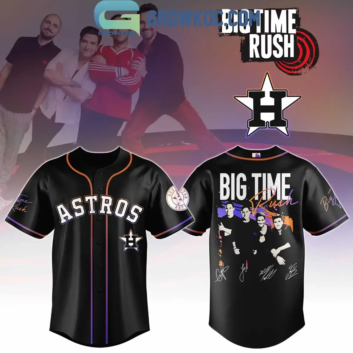 Houston Astros x Big Time Rush Tour 2025 Baseball Jersey Image
