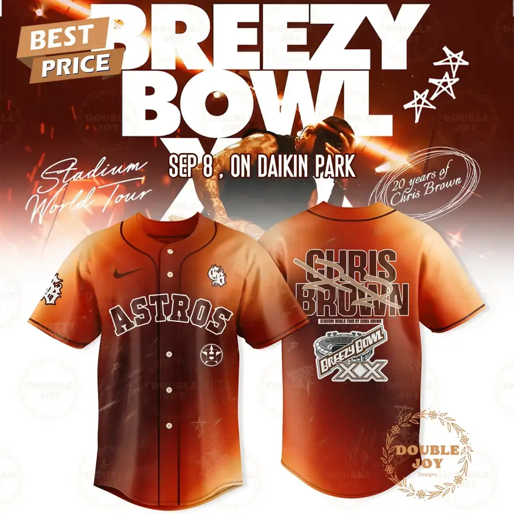Houston Astros x Chris Brown Breezy Bowl XX Tour 2025 Special Edition Baseball Jersey Image