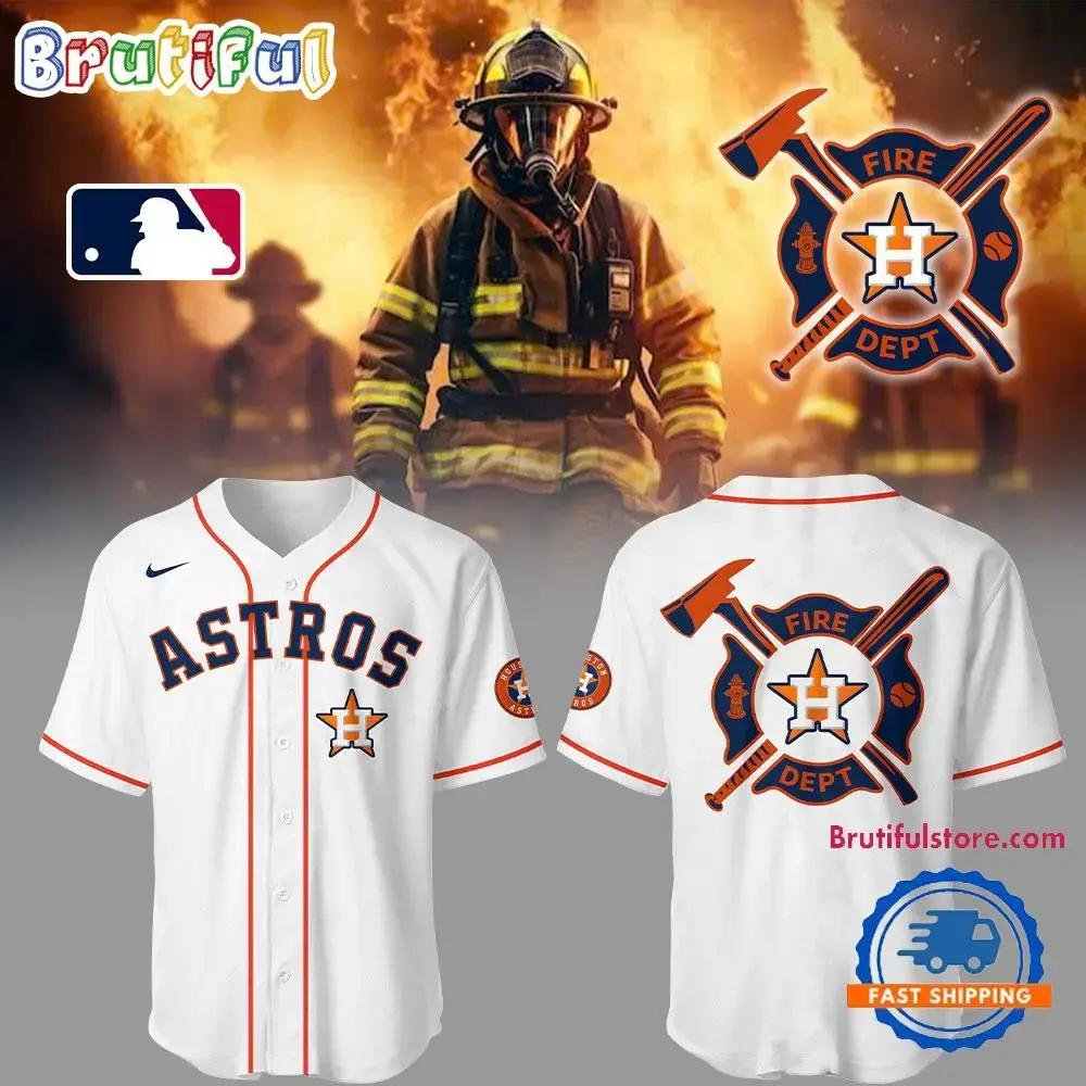 Houston Astros x Firefighter Appreciation Night 3D Print White Jersey Image