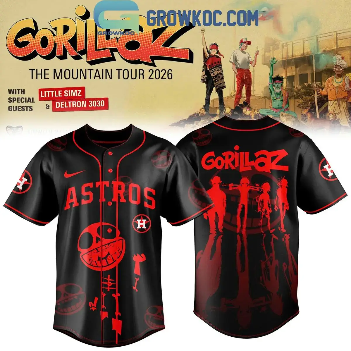 Houston Astros x Gorillaz The Mountain Tour North America 2026 Jersey Image