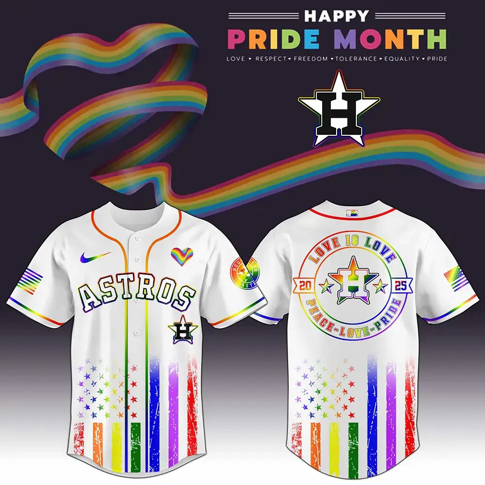 Houston Astros x Happy Pride Month 2025 Baseball Jersey Houston Astros Merch Gifts For Dad Image