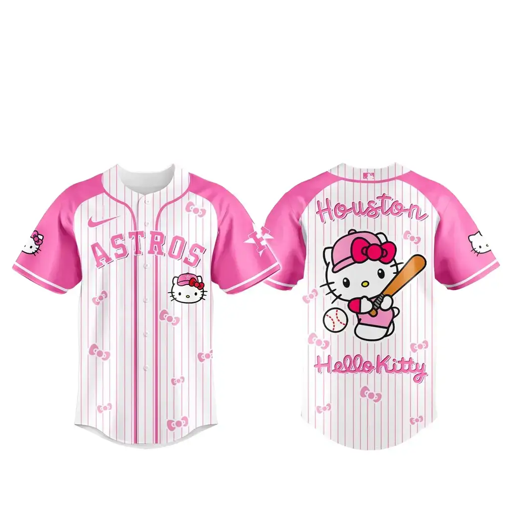 Houston Astros x Hello Kitty 2026 Pink Baseball Jersey Image